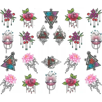 Samolepky na Zdobení Nehtů Vodolepky Barevné Ornamenty BN-1183