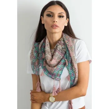 Světle růžový šátek s etnickým vzorem