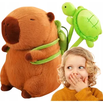 plyšák PLYŠOVÁ HRAČKA KAPYBARA PLYŠÁK HRAČKA S BATOHEM ŽELVIČKA MĚKKÁ PLYŠOVÁ 2v1