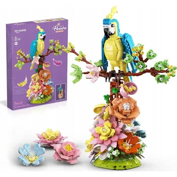 ostatní stavebnice STAVEBNICE KVĚTINY A PAPOUŠEK DEKORACE DÁREK PRO DOSPĚLÉ A DÍVKY