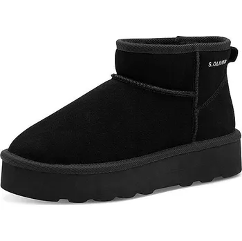 Dámská zimní obuv S.OLIVER dámská kožená kotníková obuv 5-26352-41 001 černá 39