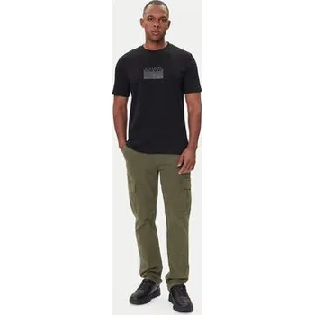 Pánská móda HUGO T-Shirt Delastio 50546867 Černá Regular Fit XXL