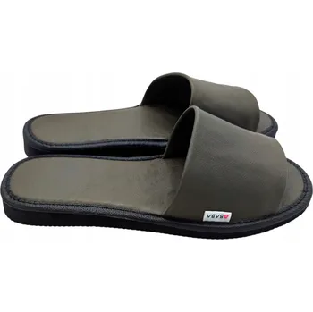 Dámské pantofle DÁMSKÉ KOŽENÉ SANDÁLE pohodlné PREMIUM kožené pantofle OLIVOVĚ ZELENÉ 41