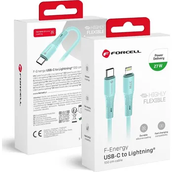 Datový kabel F-ENERGY C346 kabel Type C to Lightning PD 3A 27W Silicone 1 m modrý