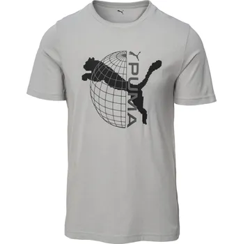 Dámské oblečení Puma PUMATECH Graphic Tee Gray Echo 632192 63 M Velikost: L