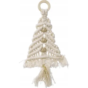 Vánoční ozdoba Ozdoba na stromeček ve stylu boho - hnědá makramé
