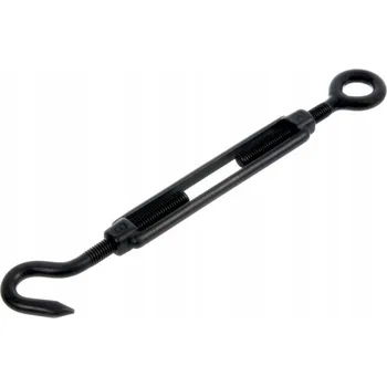 Šroub Napínák s okem a hákem nerezový / A4-AISI 316 / M6 / matná černá