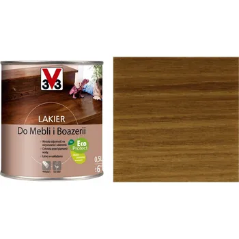 Lak na dřevo V33 Lak na nábytek a obložení Dub Rustik Lesk 0,5L