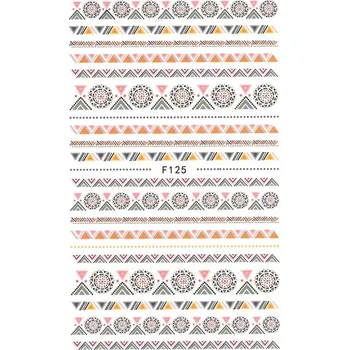 Samolepky na Zdobení Nehtů Tenké Samolepící Vzory Ornamenty F125