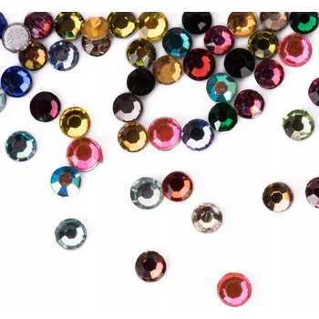 50x Zirkony na Nehty Skleněné Křišťály Malé Diamanty SS3 Mix Barev