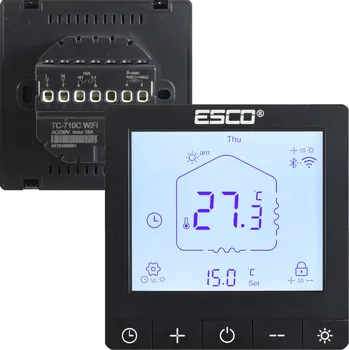 WiFi Termostat ESCO TC710C - regulátor pro topné rohože a fólie s PL KOMFORT+
