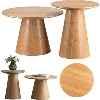 Konferenční stolek Konferenční stolek HowHomely kulatý 60 x 60 x 50 cm dub