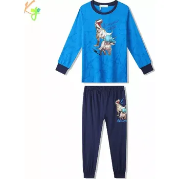 Chlapecké pyžamo Chlapecké bavlněné pyžamo Kugo MP5890 světle modré (Pyžamo pro kluky s dinosaury)