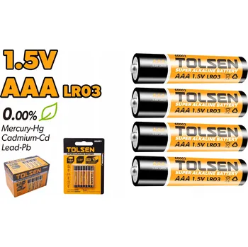 Článková baterie Alkalická baterie Tolsen AAA (R3) 4 ks