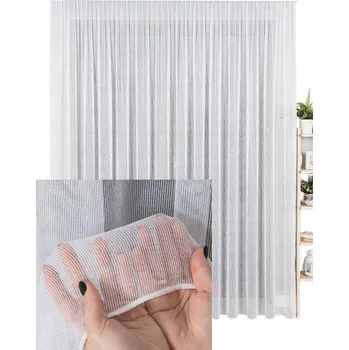Záclona Záclona bílá šířka 200x140 Struktura síťky Záclona Styl Lill Našitá řasící páska