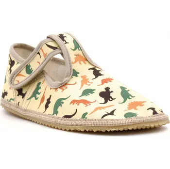 Chlapecké bačkory Beda Barefoot přezůvky BFN Playful užší pata/kotník – Dinosaurus Velikost: 30