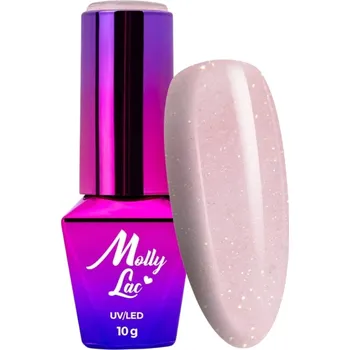Lak na nehty Hybridní lak MOLLYLAC 10g Madame French Couture! Růžový Brokát Č. 426