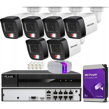 Bezpečnostní kamera Sada 6 IP kamer 4MPx Hikvision pro venkovní použití a 8kanálový PoE rekordér