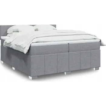 Postel Čalouněná dvoulůžková postel VidaXL 200x200 cm, odstíny šedé