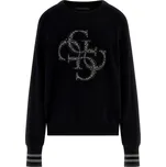 Dámský Svetr GUESS LS CN SYLVIE LOGO SWTR W5BR42Z26I2-JBLK – Černá M