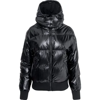 Dámská Zimní prošívaná bunda GUESS BICE METALLIC HOODIE PUFFER W4BL37WGK00-MTBK – Černá M