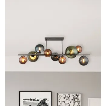 Globo Stropní světlo Riha, délka 87 cm, kouřově šedá/černá, 9-křídlá. kouřově šedá, černá 9 x 9 W LED - Doprava zdarma