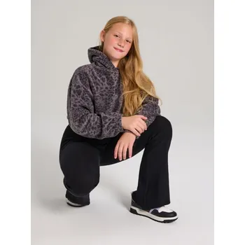 Dívčí mikina Sinsay - Fleecová mikina s kapucí s leopardím potiskem - šedá - 084GC-85X - 084GC-85X-140