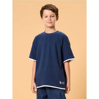 Sinsay - Bavlněné tričko - indigo - 990FZ-57X - 990FZ-57X-140