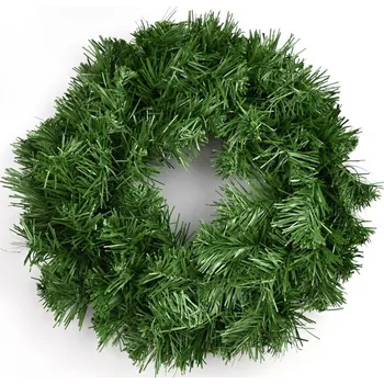 Věnec Umělý zelený věnec, 25 cm, zelená