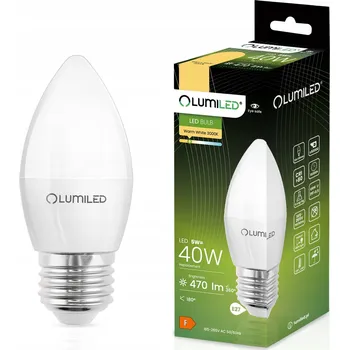 Žárovka LED žárovka E27 Svíčka B35 5W = 40W 470lm 3000K Teplá bílá 180° LUMILED