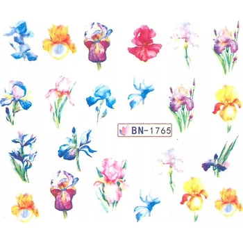 Samolepky na Zdobení Nehtů Vodolepky Barevné Květiny BN-1765