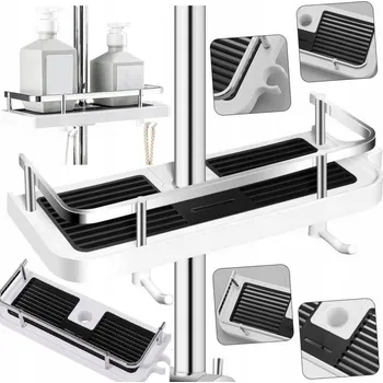 POLIČKA DO KOUPELNY NA SPRCHOVOU TYČ, ZÁVĚSNÁ DO SPRCHY