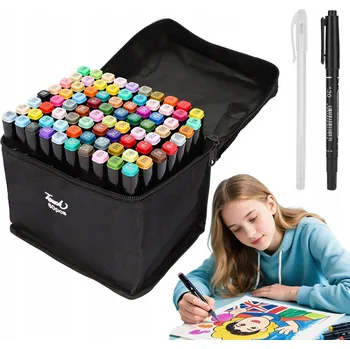 LIHOVÉ FIXY SADA 80 KS OBOUSTRANNÉ FIXY POPISOVAČE + TAŠKA