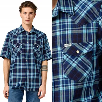 Pánská košile Wrangler pánská košile casual SS WESTERN SHIRT krátký rukáv regular bavlna velikost L