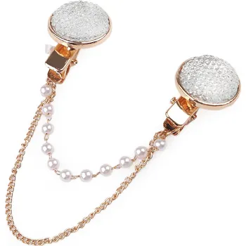 Brož Spona dragoun s broušenými kamínky a perlami