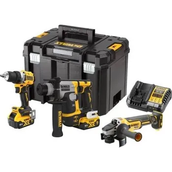 Sada nářadí Dewalt DCK355P2T sada nářadí, aku vrtačka DCD800N + vrtací kladivo DCH172 + bruska DCG405 + 2x baterie 5,0 Ah + nabíječka + kufr