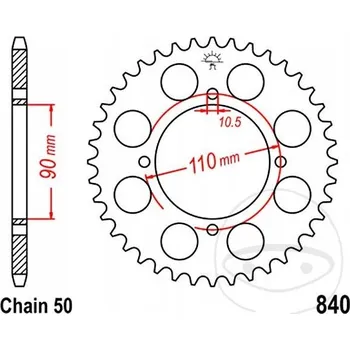 Řetězová sada pro motocykl JT ZADNÍ ROZETA JTR840.35