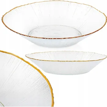 Salátová mísa skleněná zlatá 20,5 cm, 500 ml