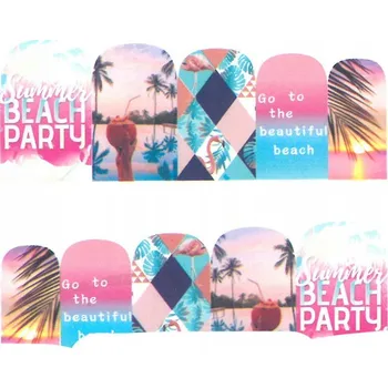 Samolepky na nehty – vodolepky, barevné letní vzory BN-1704