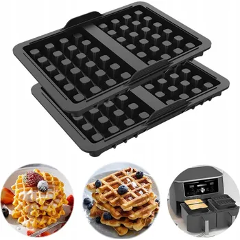 Nádoba na pečení SILIKONOVÁ FORMA NA PEČENÍ OBDÉLNÍKOVÁ PRO VAFLE DO HORKOVZDUŠNÉ FRITÉZY BEZ TUKU