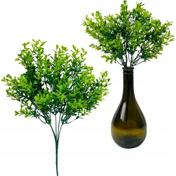 umělá květina UMĚLÝ ZIMOSTRÁZ KYTICE BUXUSOVÝCH LISTŮ FLORISTICKÉ DOPLŇKY 35 cm LISTY