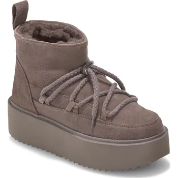 Dámská zimní obuv Semišové sněhule Inuikii Classic Low Platform hnědá barva, 1001.006.0012.163 84X, EUR 38