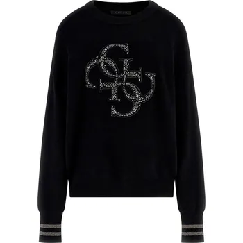 Dámský svetr Dámský Svetr GUESS LS CN SYLVIE LOGO SWTR W5BR42Z26I2-JBLK – Černá XS