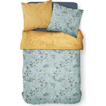 Povlečení POVLEČENÍ LŮŽKOVÉ POVLEČENÍ ZELENÉ S KVĚTINAMI PŘIKRÝVKA , 2 POLŠTÁŘE , 200 X 220 CM, KNOFLÍKY