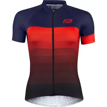cyklistický dres FORCE dres F ASCENT UNI kr. rukáv, modro-červený XL