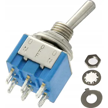 vypínač PŘEPÍNAČ PÁČKOVÝ HEBL MTS203 3A 250V 6A 125V ON-OFF-ON IMPULZNÍ