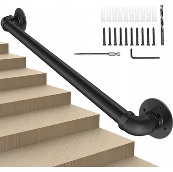 SCHODIŠŤOVÉ ZÁBRADLÍ MADLO NA SCHODY ČERNÝ MAT 100 cm