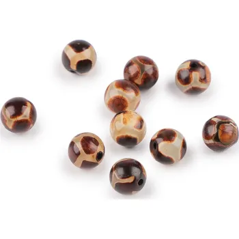 Módní doplněk Achát Dzi syntetický, minerální korálky Ø8 mm - 8596475674027