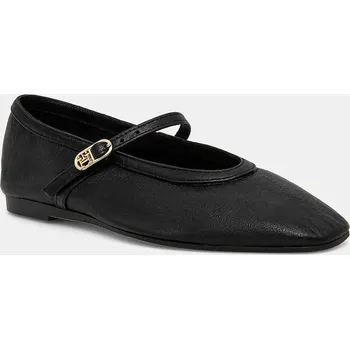 Dámské baleríny Kožené baleríny Tommy Hilfiger BALLERINA MARYJANE SOFT LEATHER černá barva, FW0FW08354 99X, EUR 41