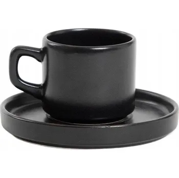 Šálek FAMELIO s podšálkem černý 0,2 l HOMLA
